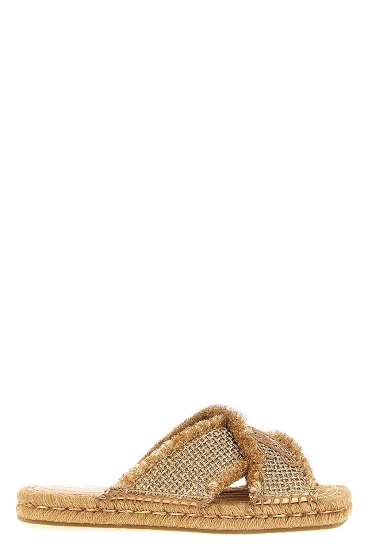 JIMMY CHOO 36 aciel sandals in woven lurex fabric