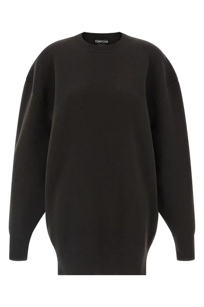 sculptural double face double-sided wool and cashmere minidress