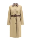 reversible cotton gabardine and cashmere pied-de-poule trench coat