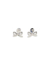 pearl bow drop earrings