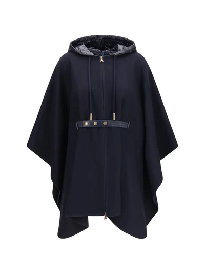 padded wool blend cape