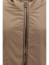hooded padded vest in water repellent canvas