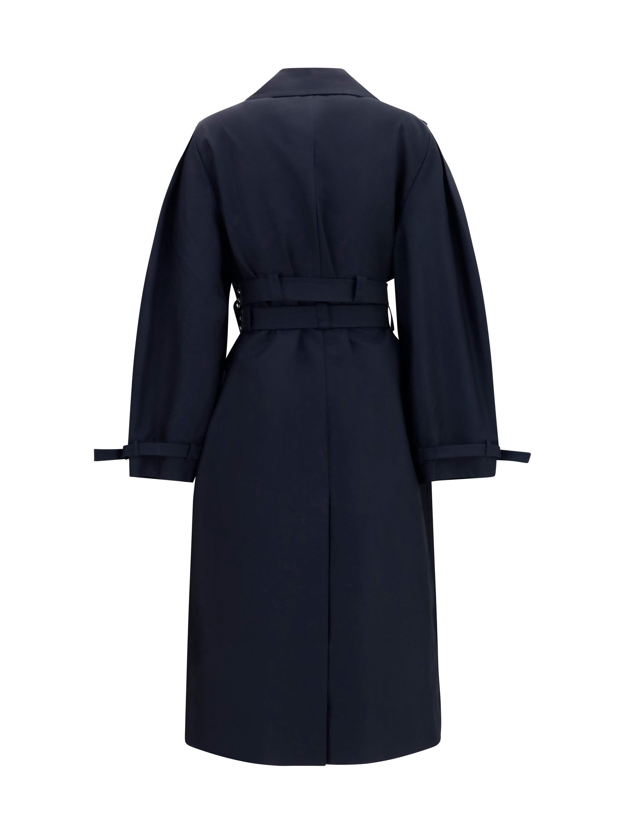 GANNI 34 double-breasted cotton trench coat with double belt