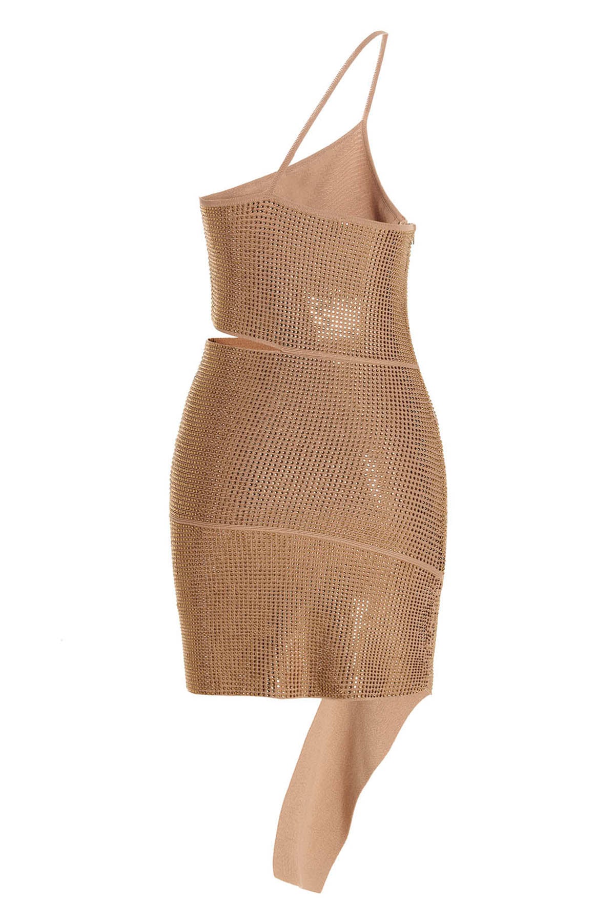 ANDREĀDAMO M one shoulder knit dress withll-over sequin appliqués