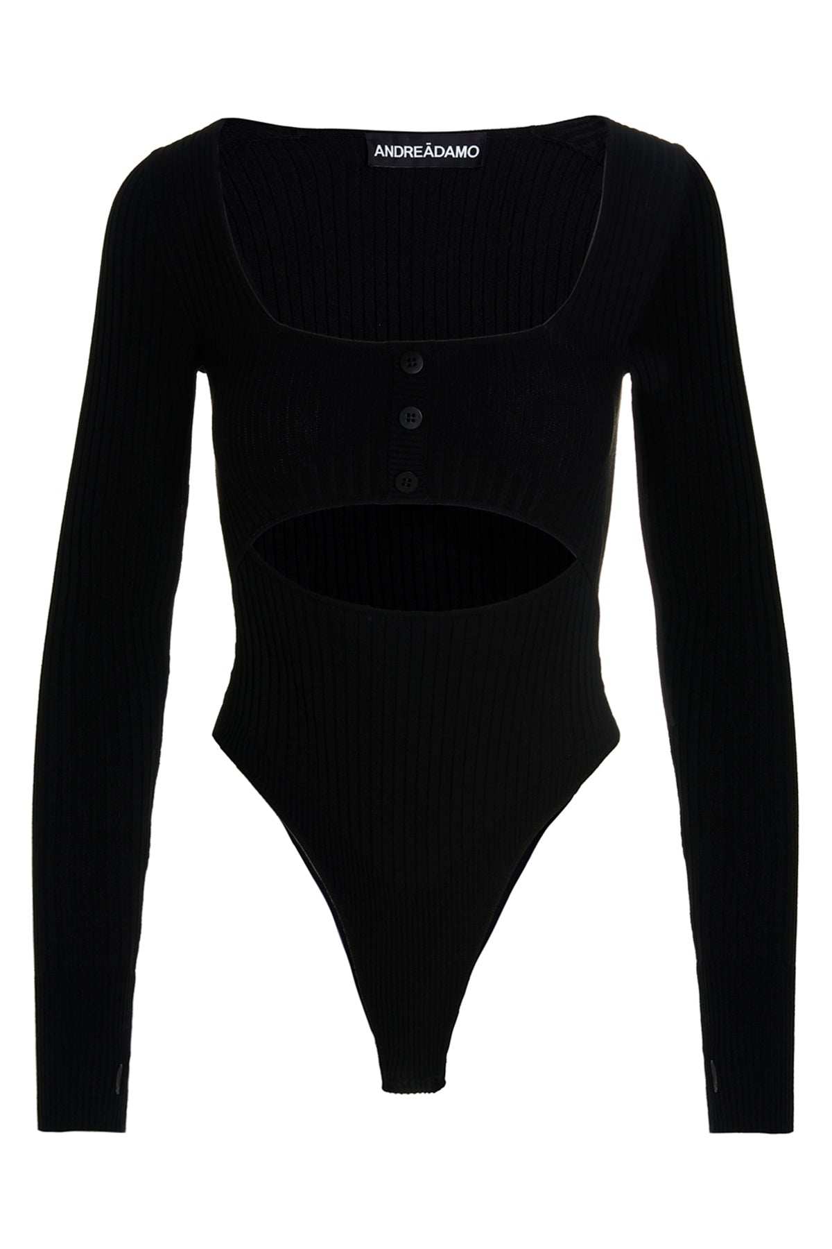 ANDREĀDAMO XXS-XS ribbed viscose high leg bodysuit