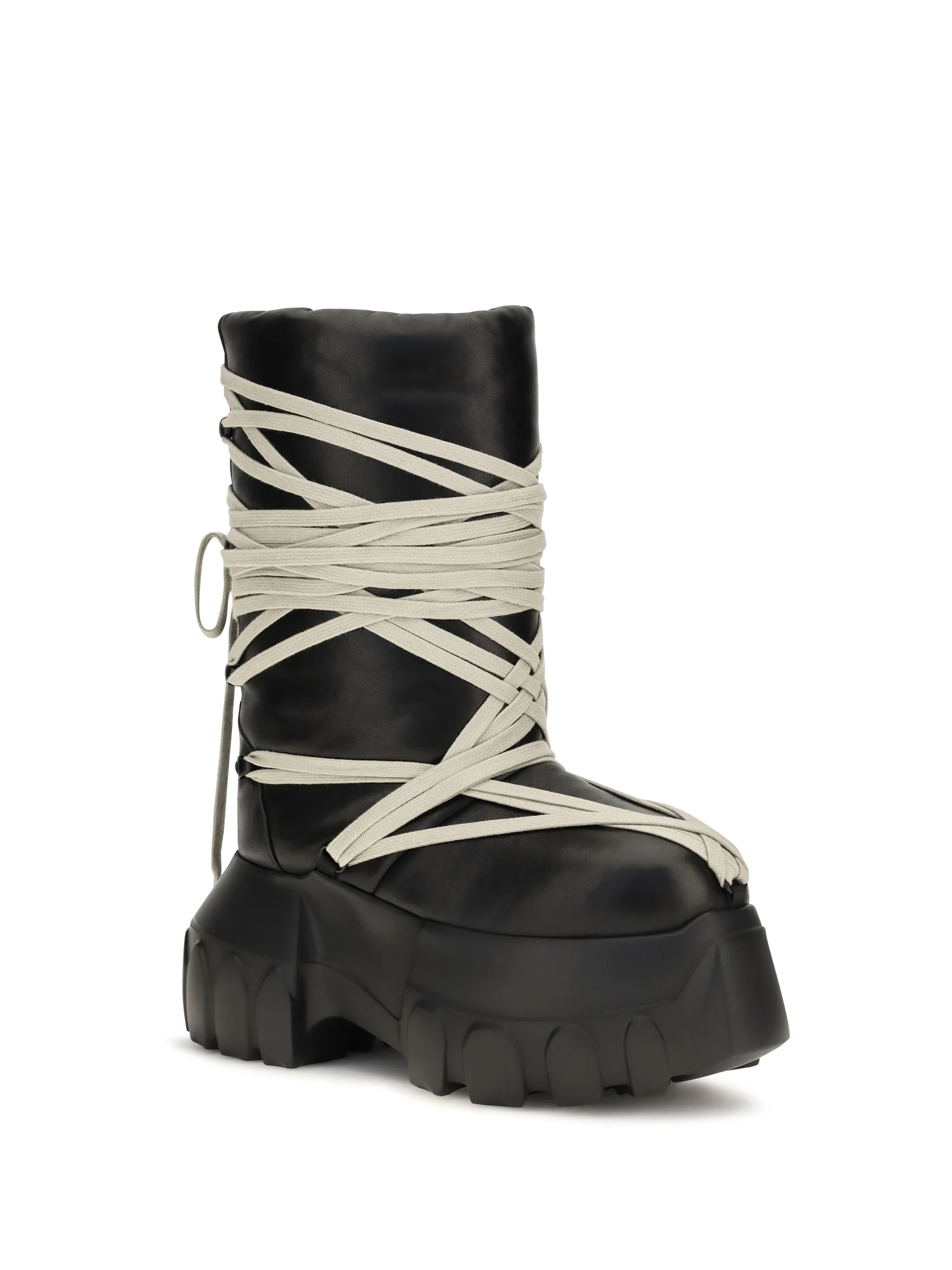 RICK OWENS 37 megalace lunar mega tractor knee-high boots