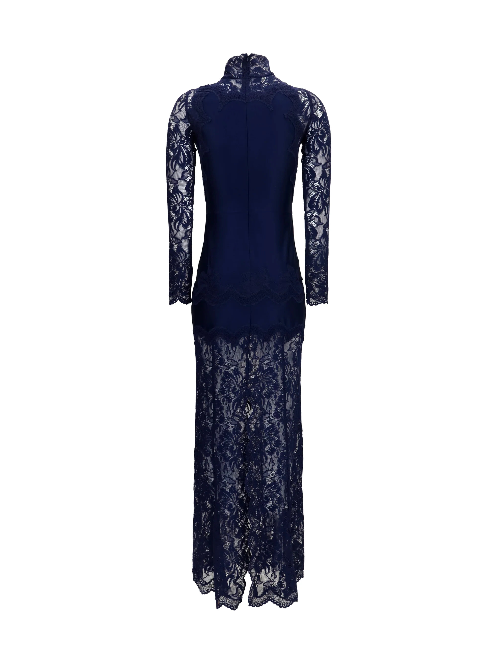 long lace and jersey dress