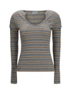 ribbed v-neck long-sleeve t-shirt