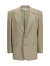single-breasted jacket in wool and silk