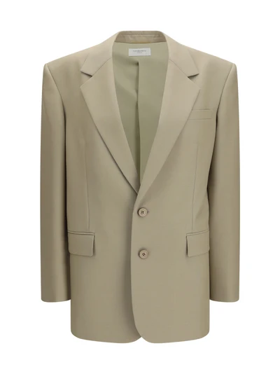 single-breasted jacket in wool and silk