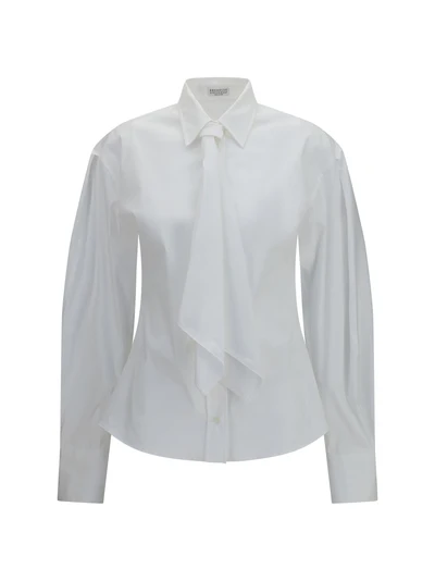 cotton blend shirt with tie
