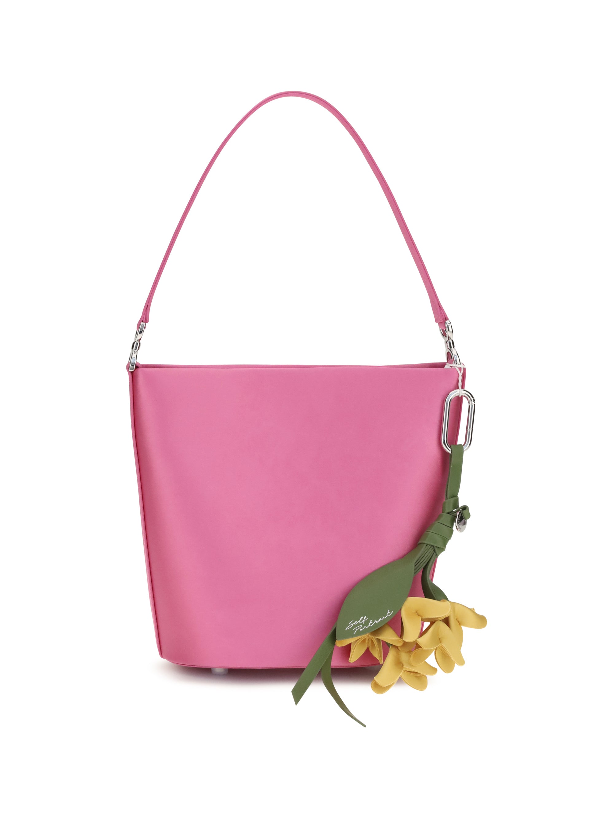 SELF-PORTRAIT OS satin bucket bag