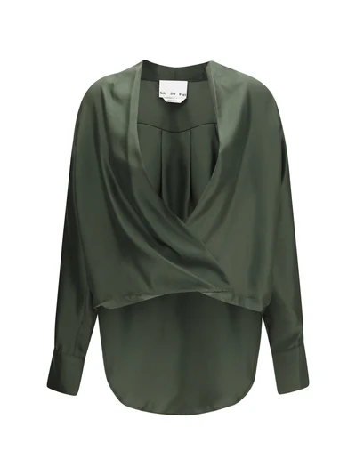 silk wrap blouse