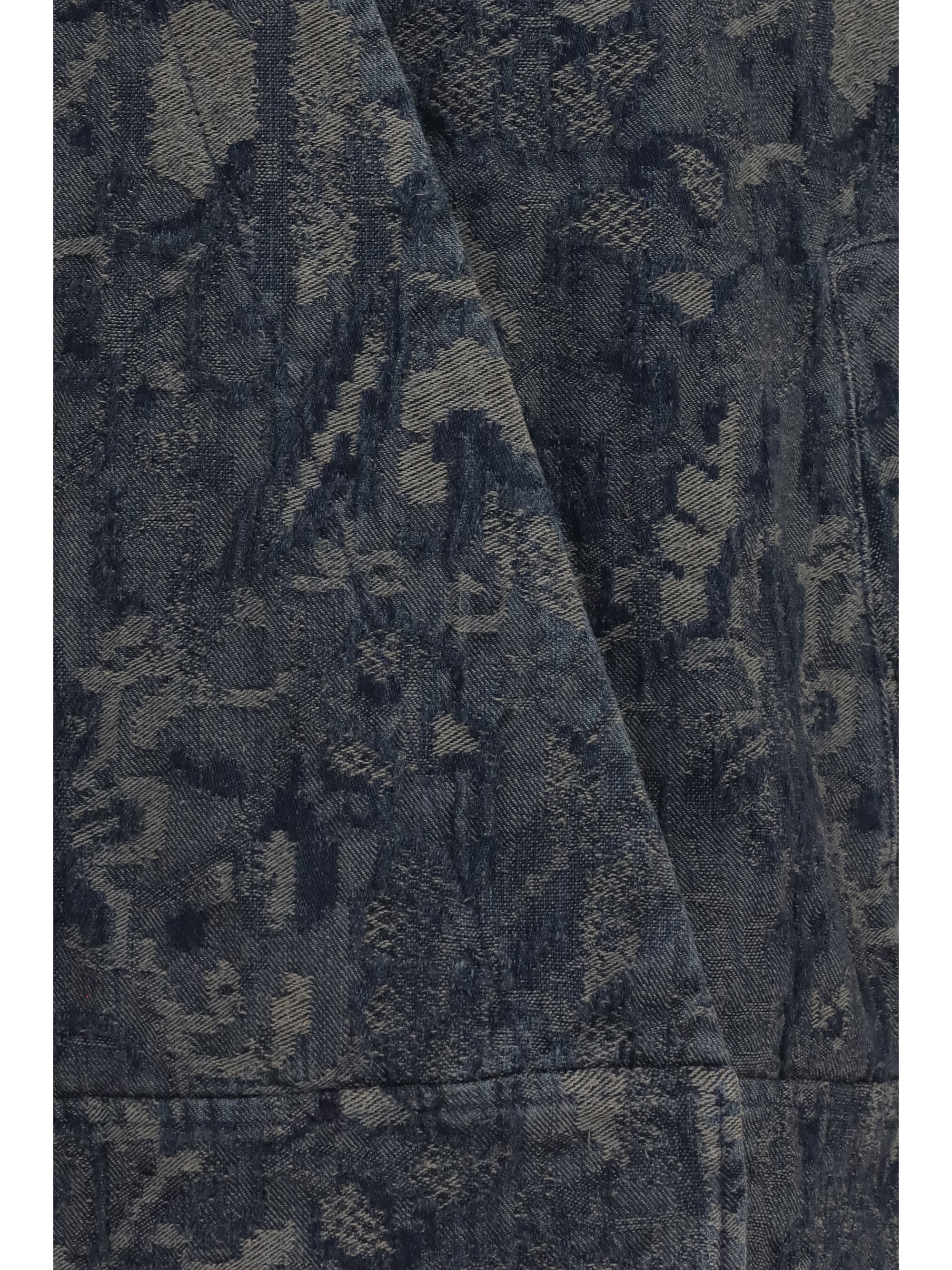 jacket in oversized floral jacquard denim