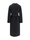 long robe coat in wool, cashmere and silk