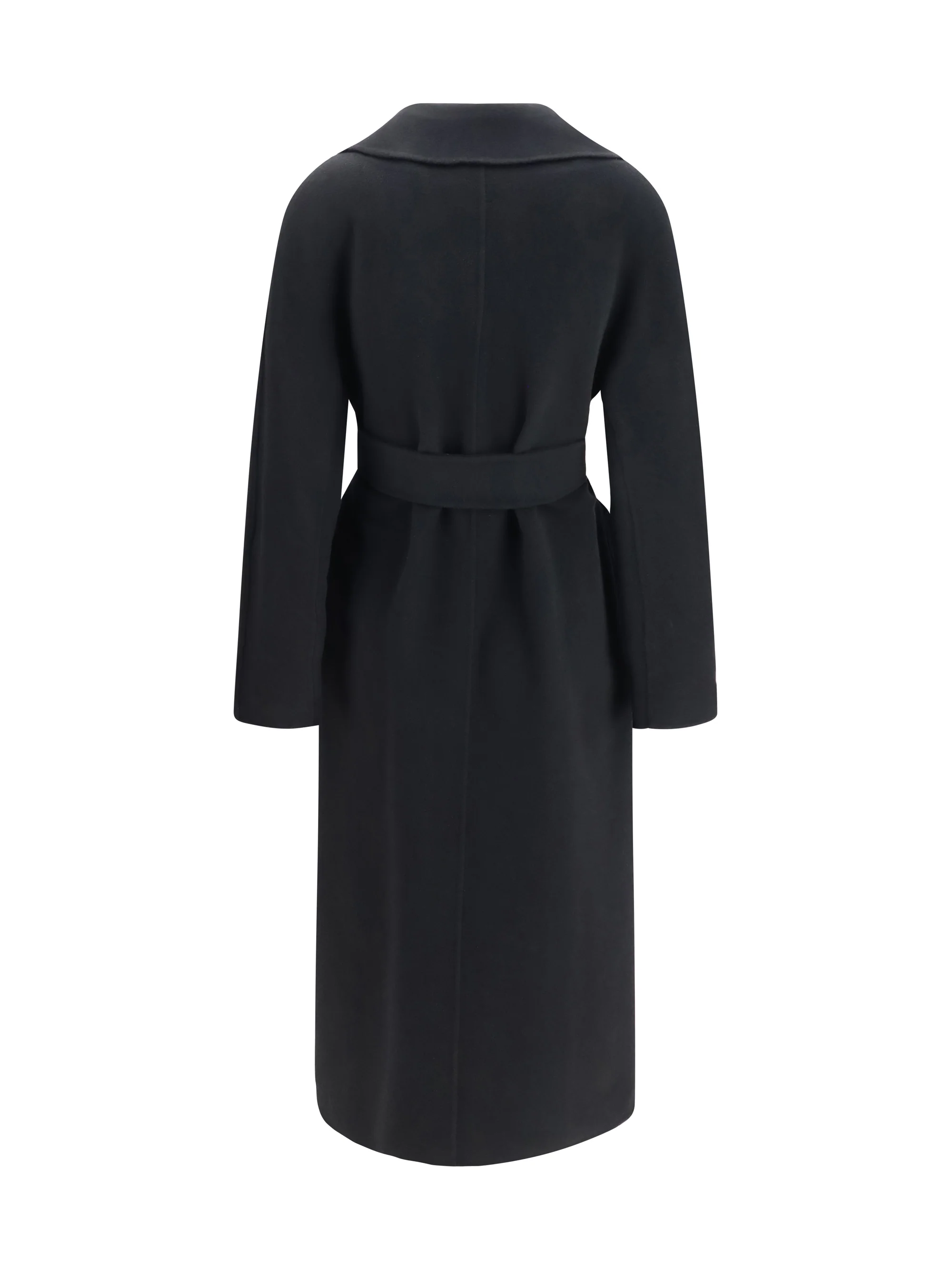 long robe coat in wool, cashmere and silk
