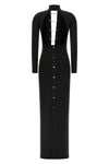 long viscose knit red carpet dress