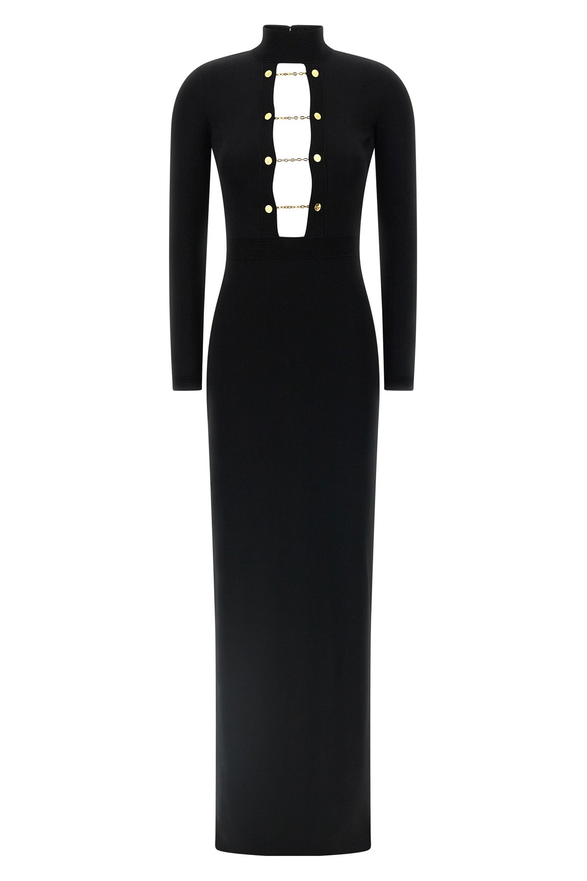 ELISABETTA FRANCHI 38 long viscose knit red carpet dress