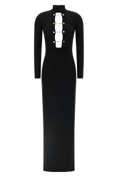 long viscose knit red carpet dress