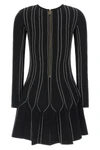 elisabetta franchi mini dress defines the silhouette through a rigorous sartoria
