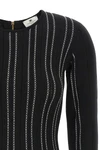 elisabetta franchi mini dress defines the silhouette through a rigorous sartoria