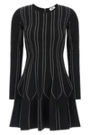 elisabetta franchi mini dress defines the silhouette through a rigorous sartoria