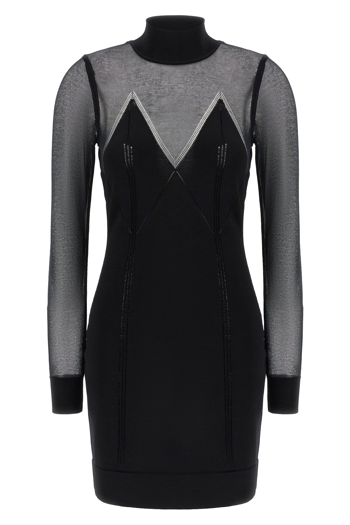 ELISABETTA FRANCHI 38 mini dress in viscose and stretch cotton blend