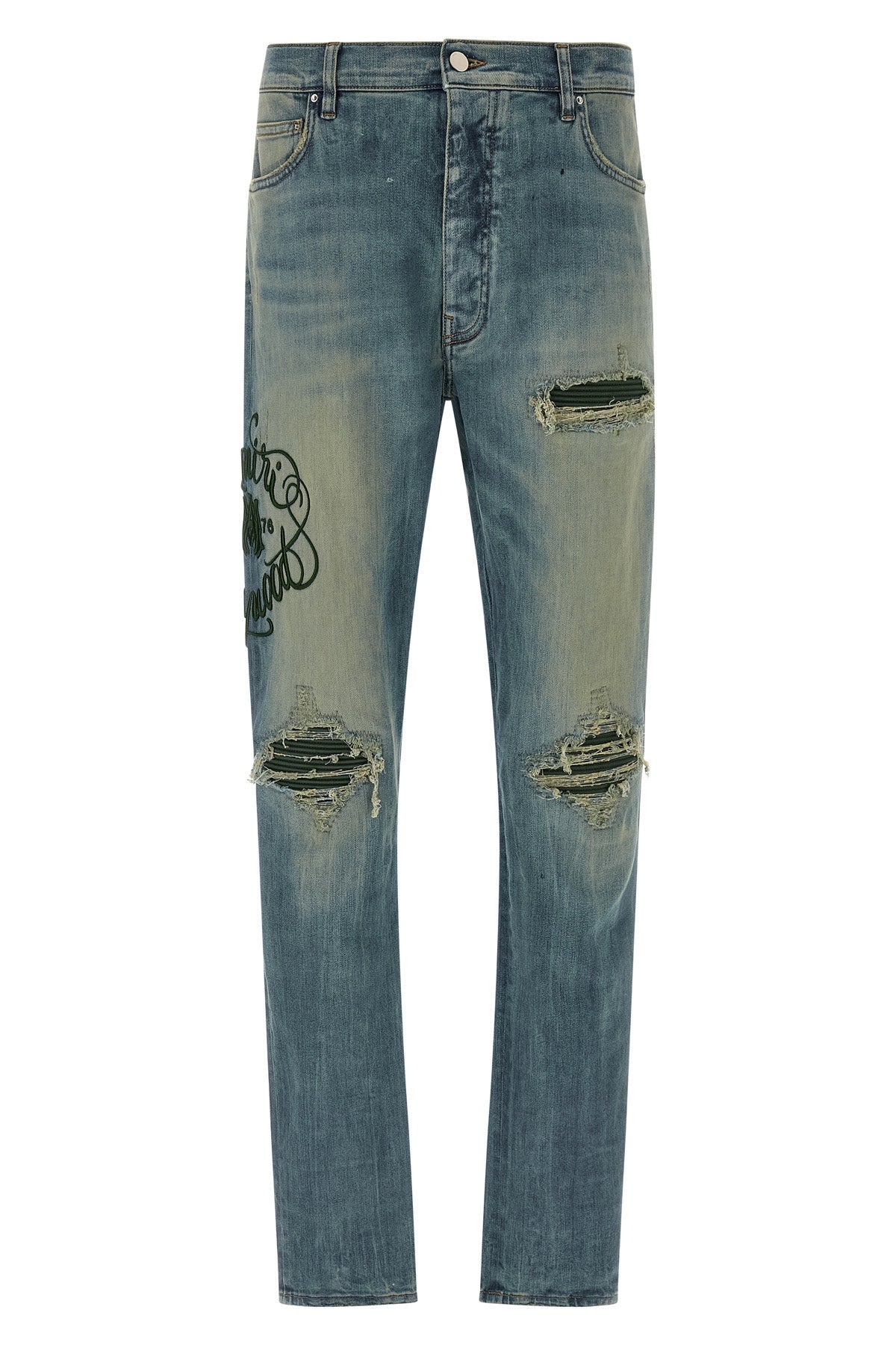 AMIRI 32 amiri hollywood mx1 used-effect stonewashed stretch cotton denim jeans