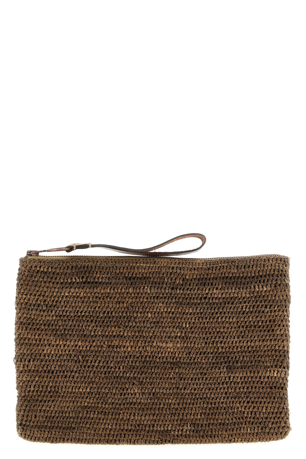 IBELIV OS ampy crocheted raffia clutch bag