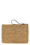ampy crocheted raffia clutch bag