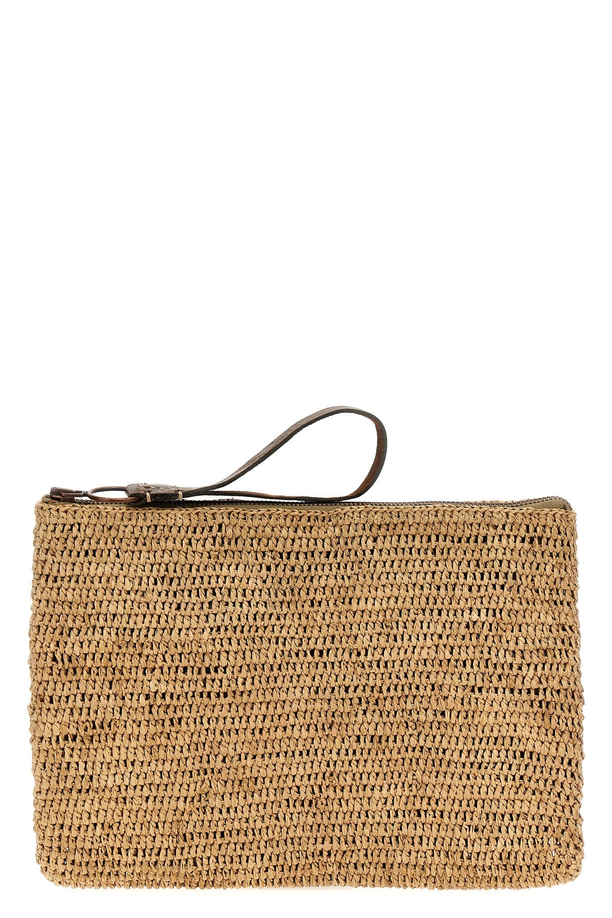 IBELIV OS ampy crocheted raffia clutch bag