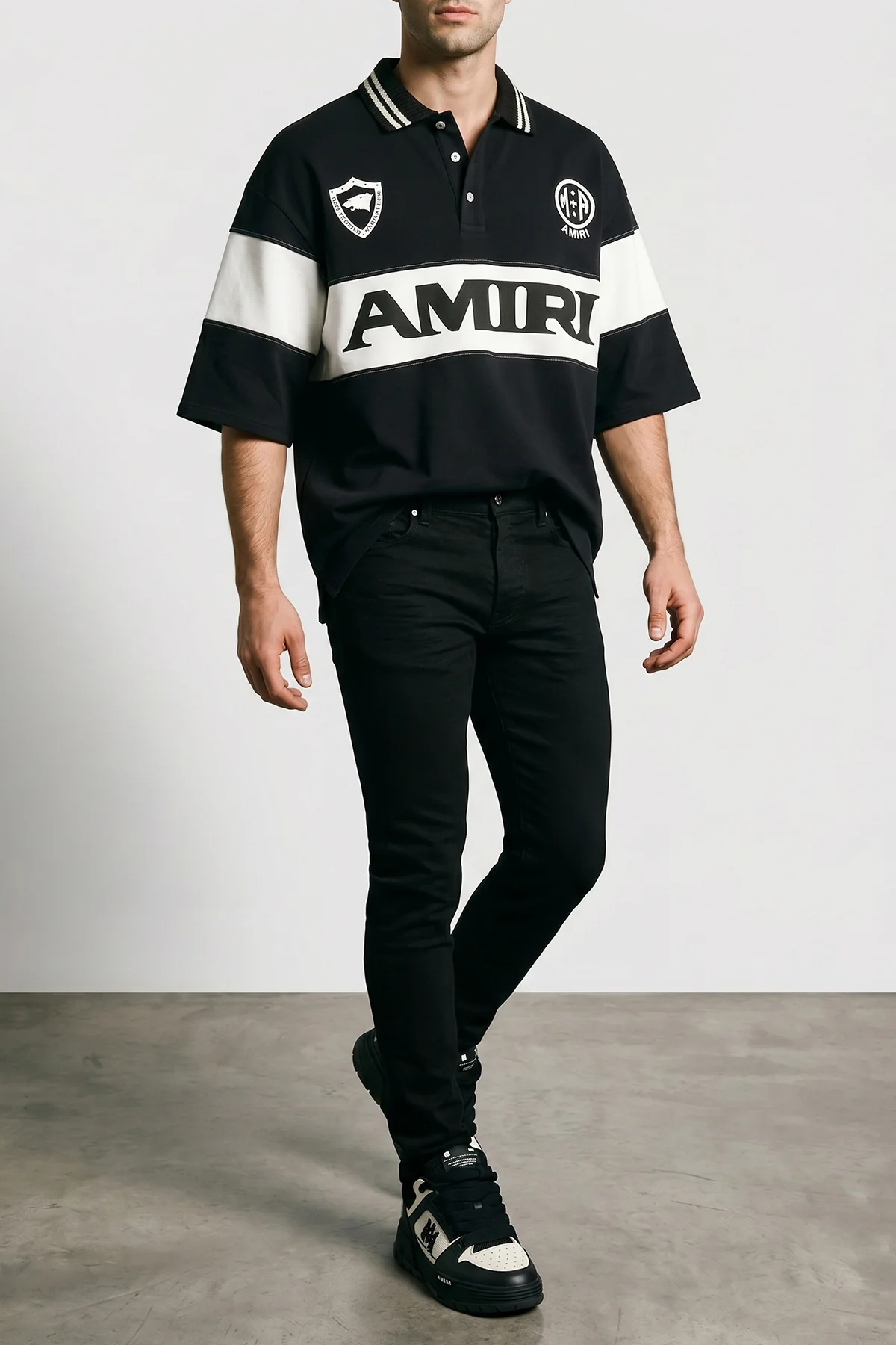 AMIRI 40 ma patch ma-1 leather and mesh sneakers