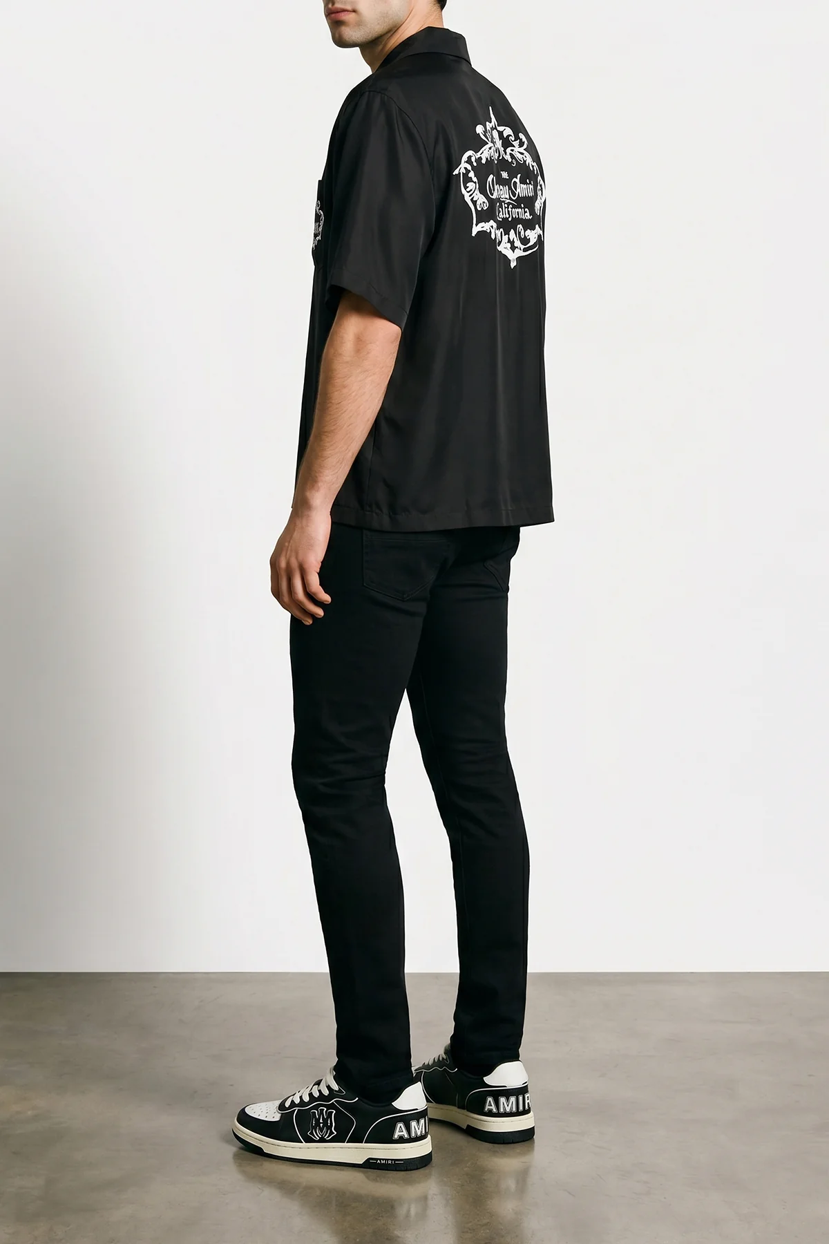 AMIRI 40 newport used-effect leather sneakers