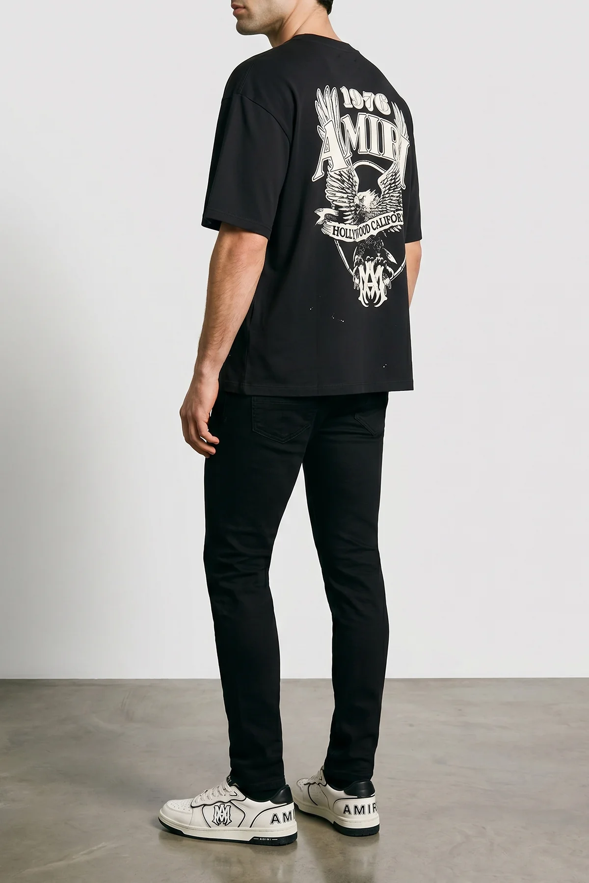 newport used-effect leather sneakers