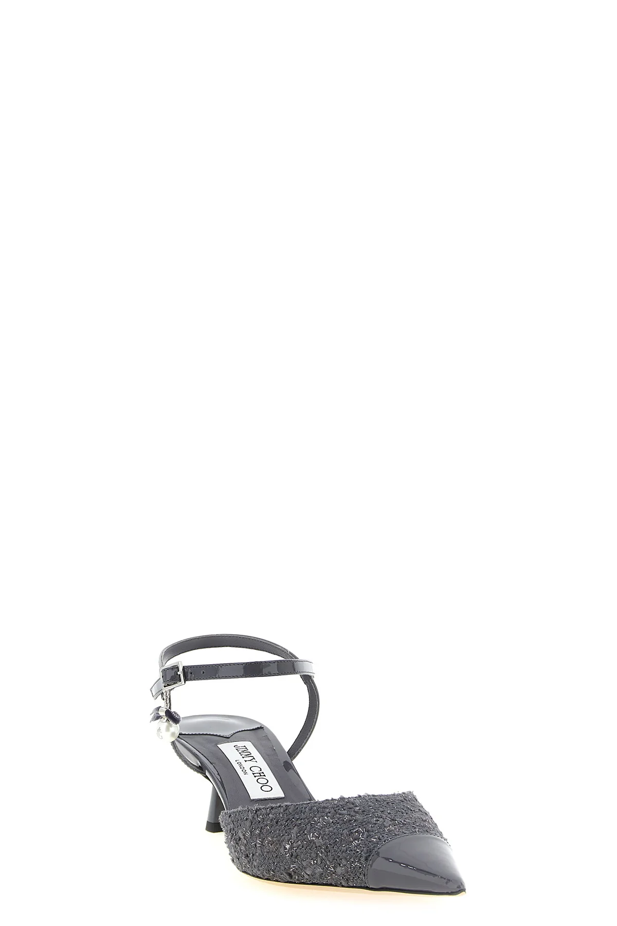 aren patent leather and lamé thread patent leather slingbacks