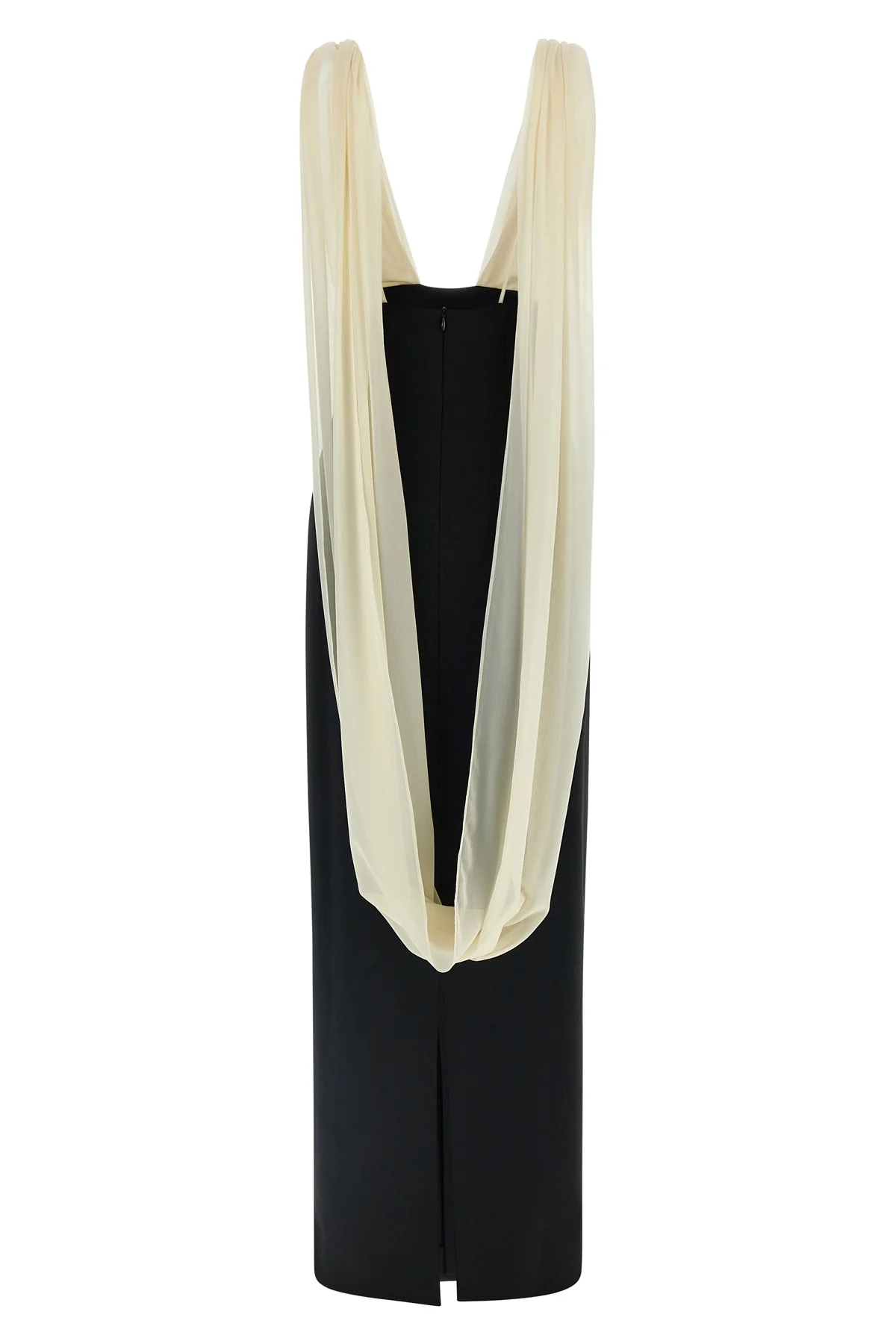 long mara dress in stretch virgin wool of medium weight