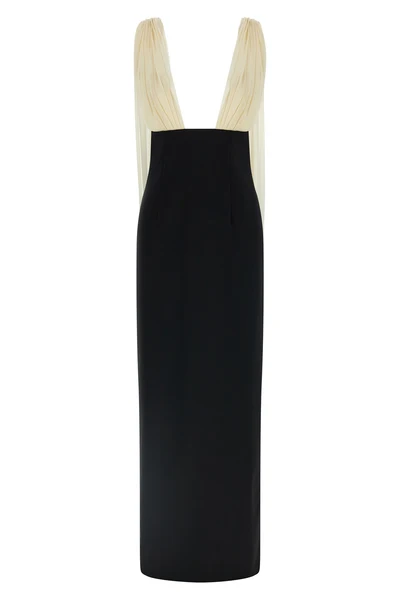 long mara dress in stretch virgin wool of medium weight