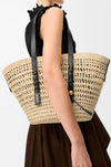 Medium Braid Basket Raffia Tote