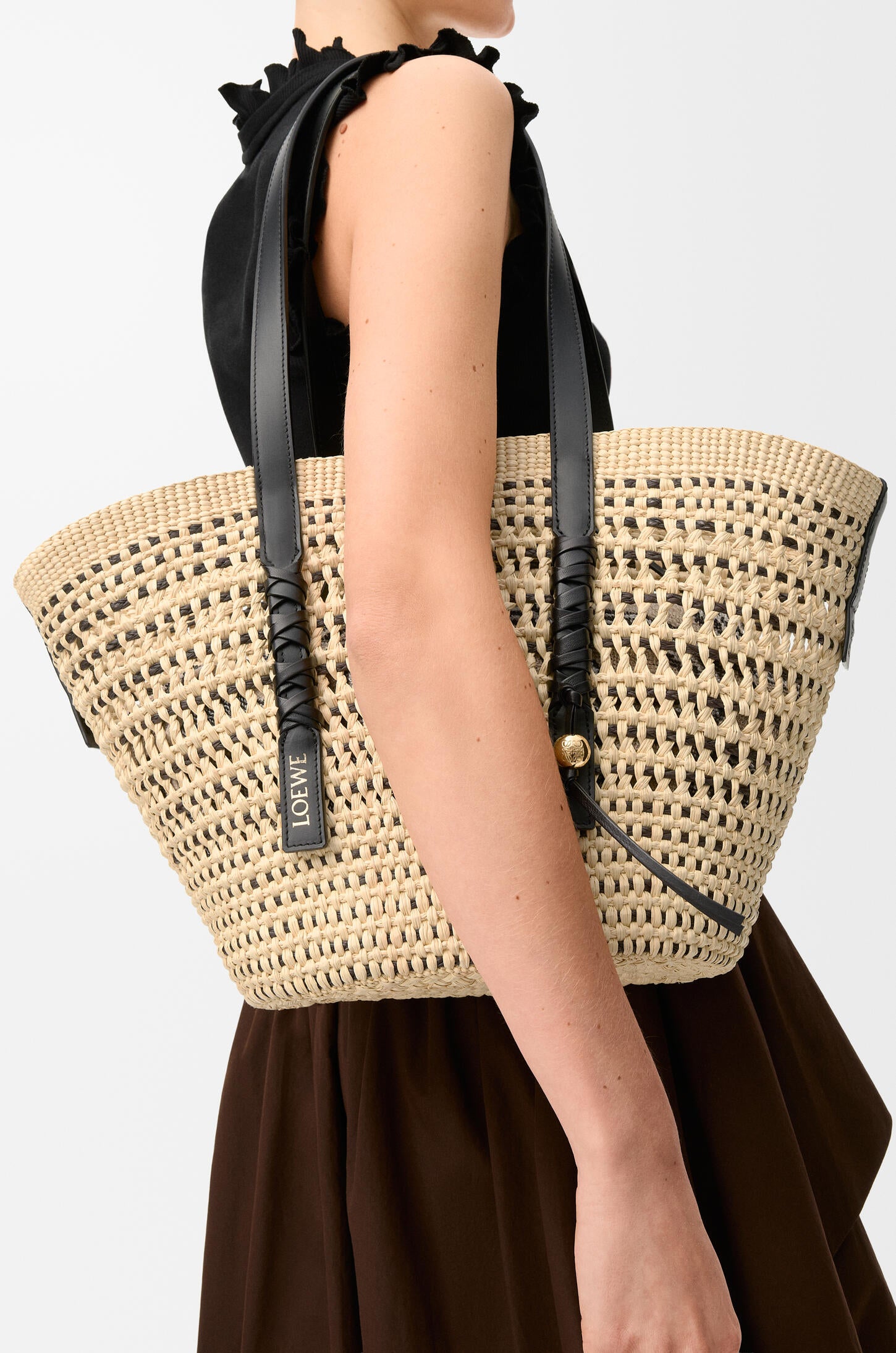 Medium Braid Basket Raffia Tote