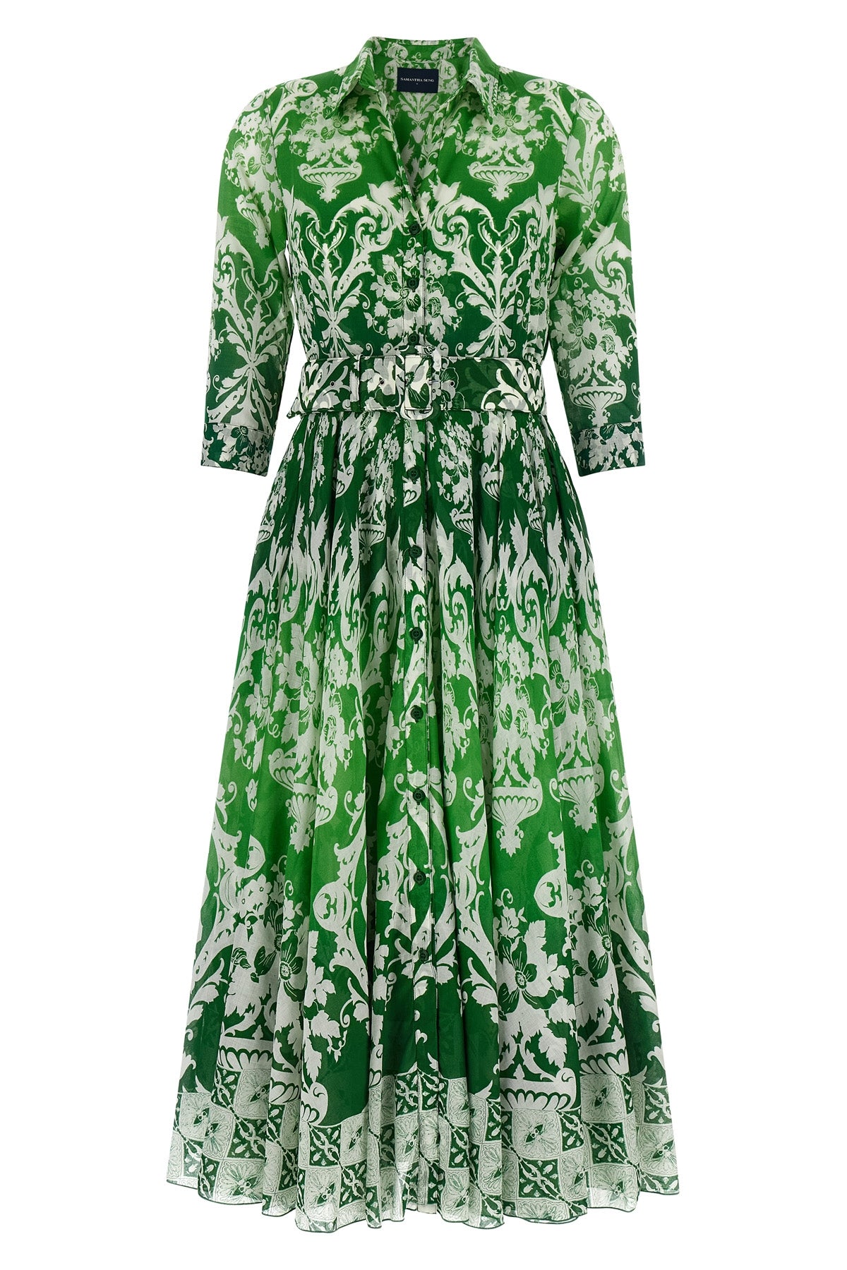 SAMANTHA SUNG 4 all over print cotton muslin aster midi dress