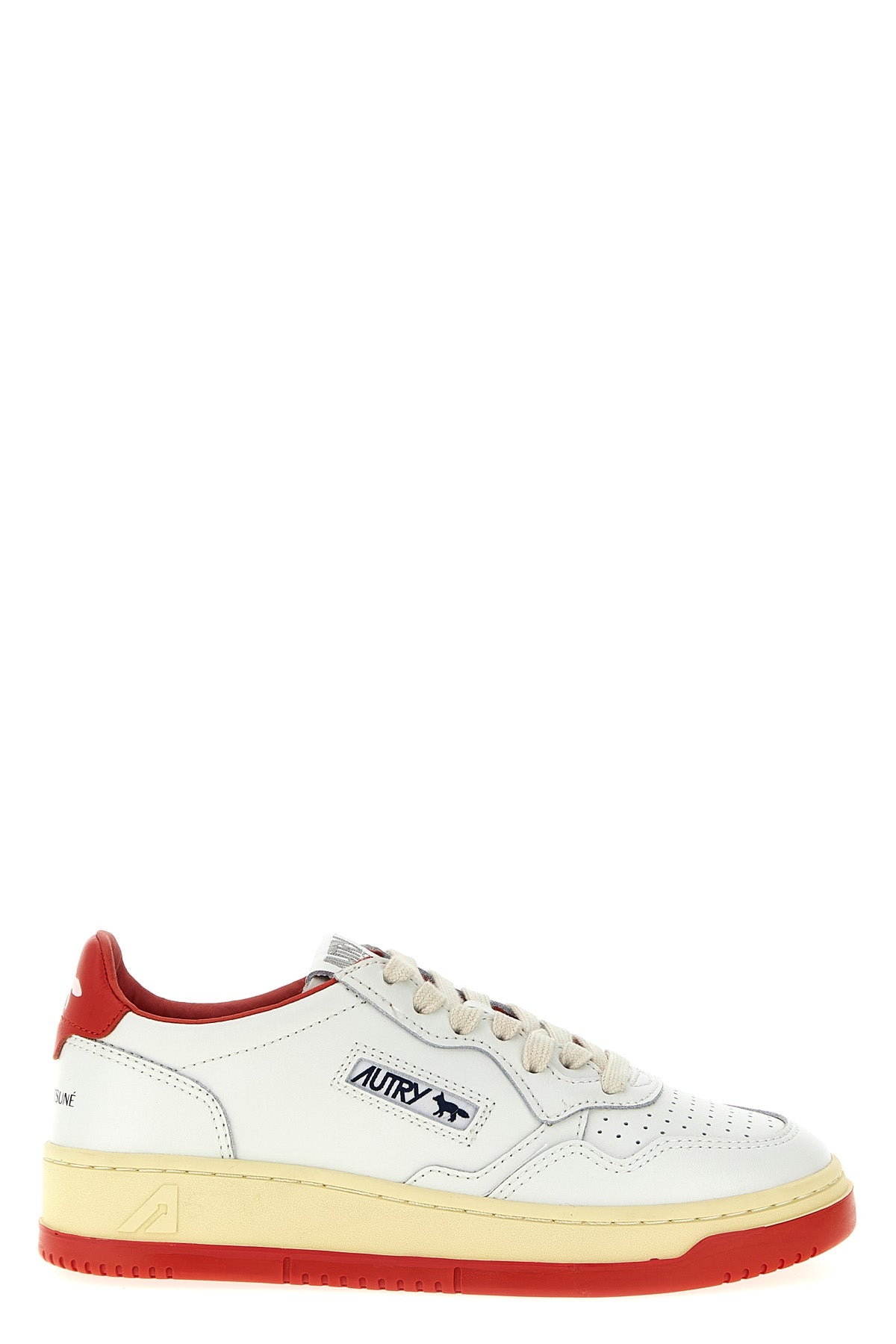 autry x maison kitsuné medalist low leather sneakers