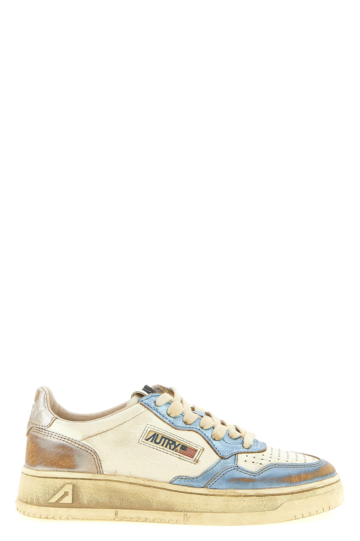 AUTRY 36 medalist low super vintage used-effect leather sneakers