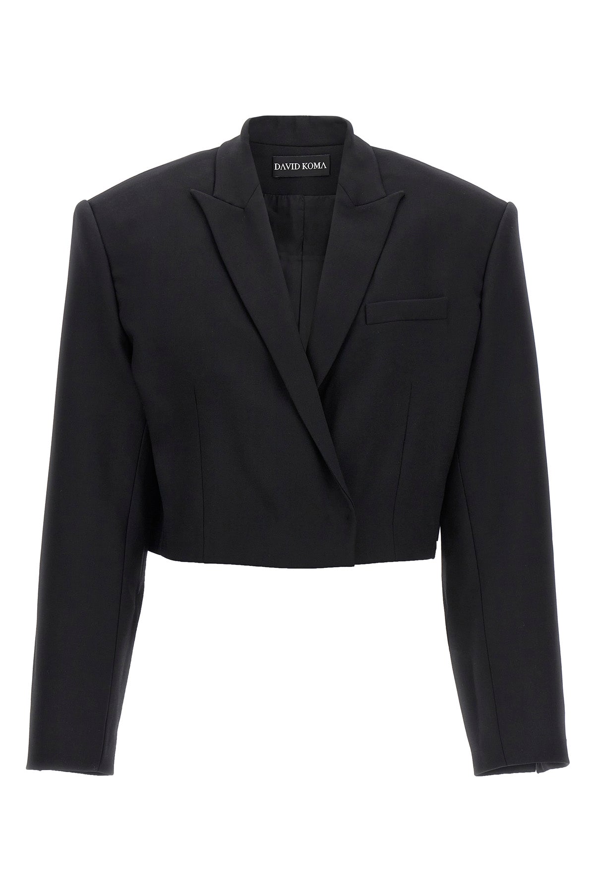 DAVID KOMA 6 cropped single-breasted stretch wool blazer