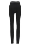 napa leather leggings in leather and stretch fabric