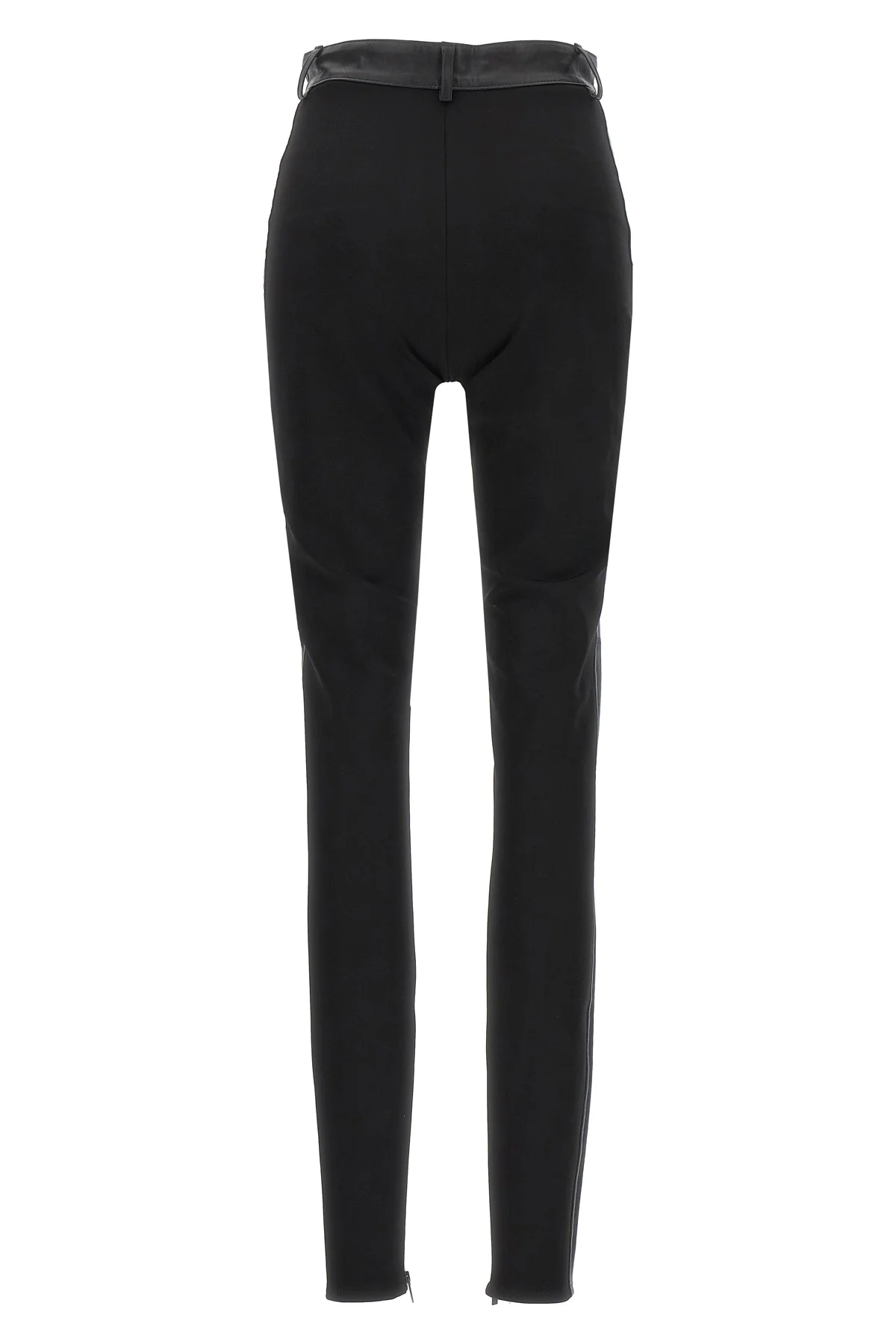 napa leather leggings in leather and stretch fabric