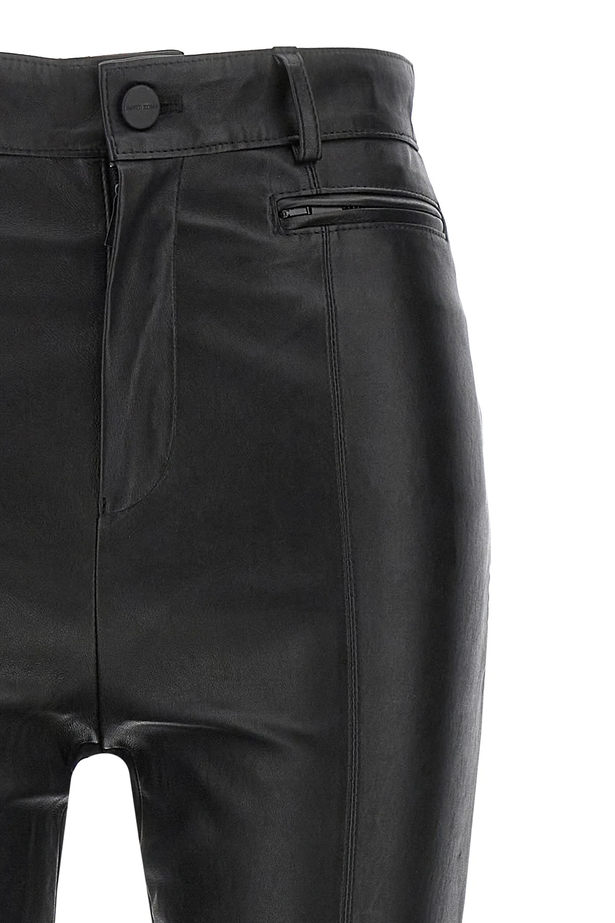 napa leather leggings in leather and stretch fabric