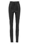 napa leather leggings in leather and stretch fabric