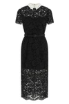 the self-portrait black lace contrast collar midi dress is constructed