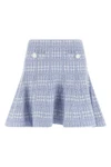 the self-portrait mini skirt features a flared pattern through rigorous structur