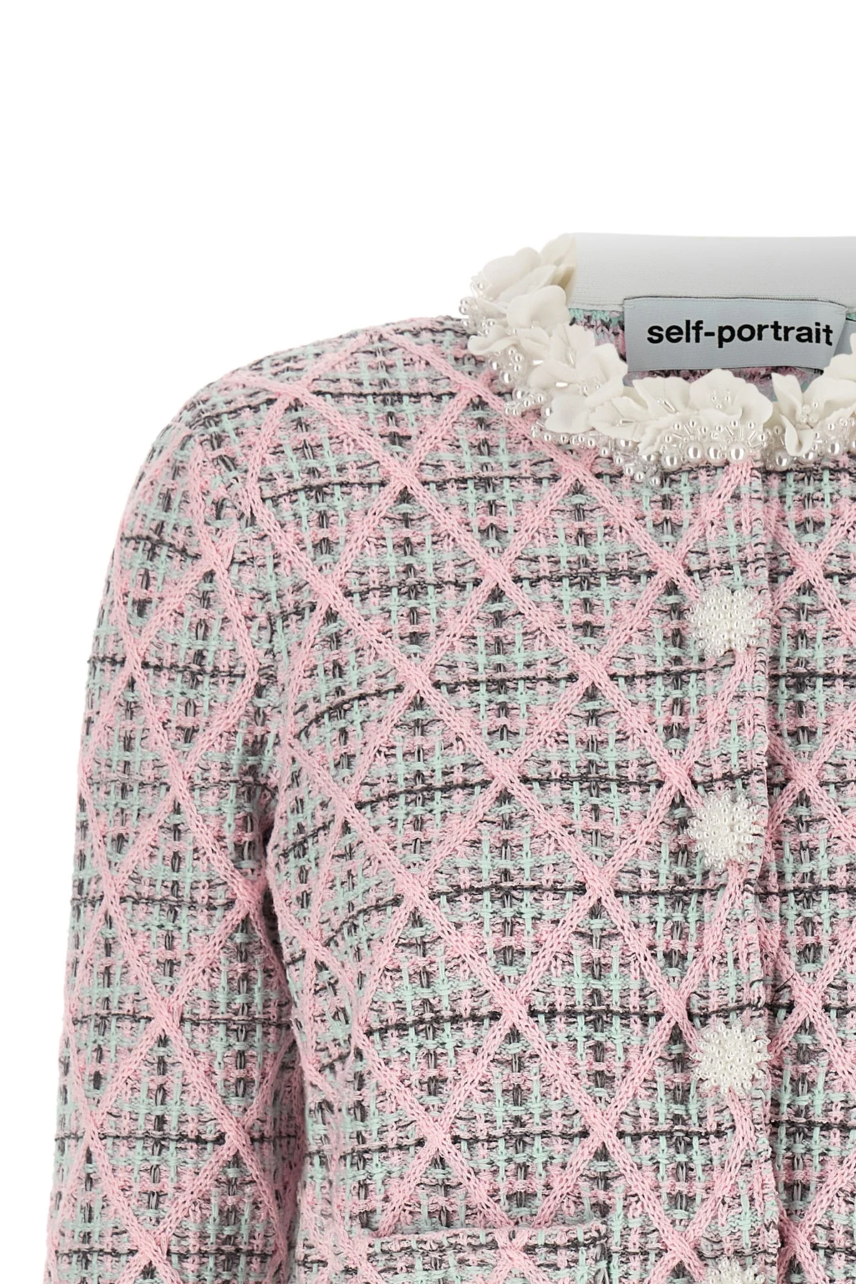 the self-portrait cardigan redefines everyday elegance through a cropped model